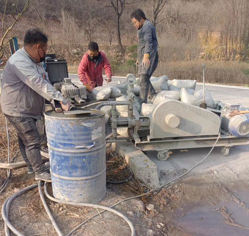 阜城路面下沉注浆